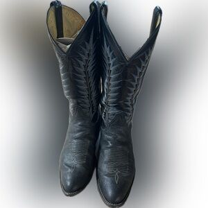 Tony Lama Black Leather Boots
